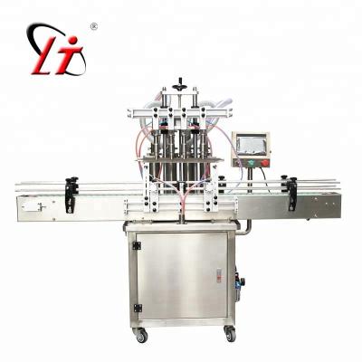 China Beverage Filling Machine Four Head Auto Water Juice Shampoo Liquid Filler, Auto Filler Heads With Conveyor PLC Control for sale