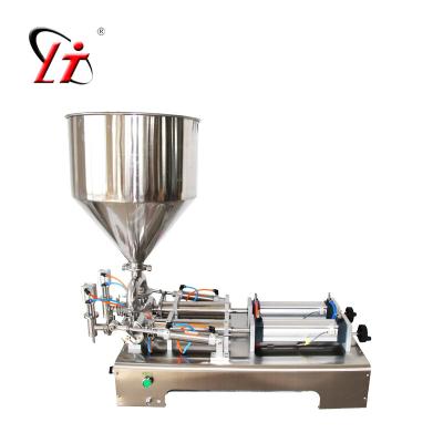 China Beverage G2WG Ointment Filling Machine Automotive Semi Filling Machine Paste Hopper Double Heads Cylinders Piston Filler for sale