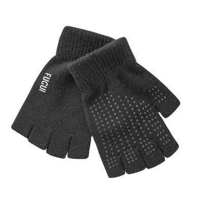 China Live Working Half Finger Gloves Men's Winter Fingerless Wool Knitting Half Finger Leak To Keep Warm for sale