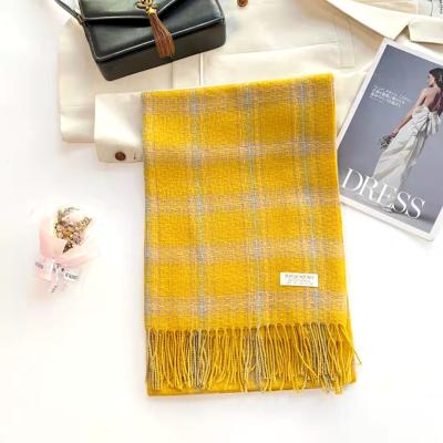 China New fashion style winter and autumn plaid thick warm shawl scarf for sale