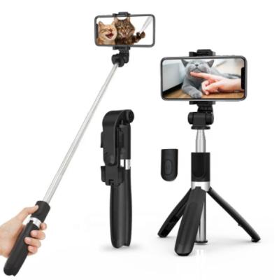 China Wireless Fold BT Alloy Self Stick Selfiestick Phone Smartphone Selfie Stick with Tripod Plastic 360 Rotation Selfie Stick for sale