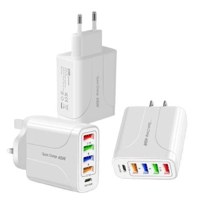 China Factory Price Mobile Phone 4USB QC 3.0 USB 3A Charger Tablet Wall Charger EU UK US Plug Fast Adapter Charger for sale