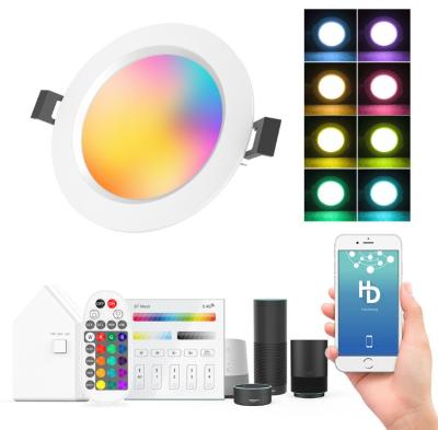 China Wifi BT Mesh Downlight LED Smart Life Dimming Spot Radio Lamp 5W 9W RGB Warm Cool Cool Light Work Voice Changing Tone APP for sale