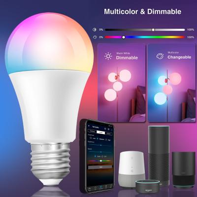 China Beautiful 9W WiFi Light Bulb RGB E26 E27 Smart Remote Control Colorful Magic LED Lamp Bulb Work With Alexa Home for sale