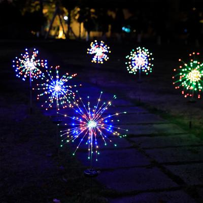 China Easily Assembled Outdoor LED Solar Light Garden Lighting Dandelion Fireworks Decoration Lamp Garden Terrace Landscape for sale