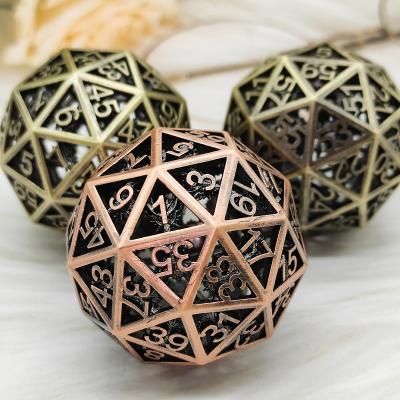 China Customized D&D DND Sharp Role Playing Board Game Entertainment Game D100 Double Sided Hollow Dice D60 D30 Polyhedron Metal Dies Lkd100 for sale