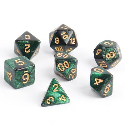 China Wholesale 7pcs set 7pcs polyhedron custom polyhedron transparent engraved dice rune gems dungeons and dragons game RPG dice dnd resin rolling dice sharp for sale