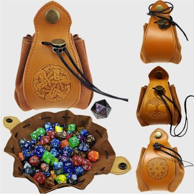 China DND Games wholesale box custom tabletop dice dice board game accessories storage bag leather mini logo dice bag for sale