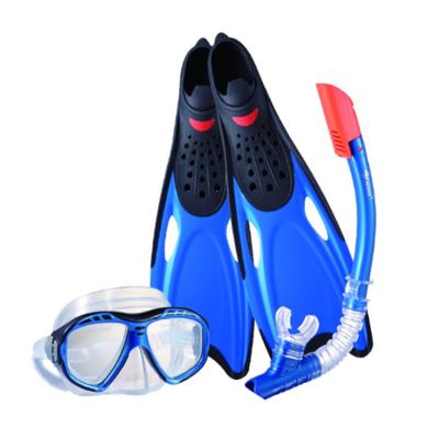 China Tempered Glass Lenses Wave Silicone Snorkel Mask Fins Set Gear Scuba Diving Equipment for sale