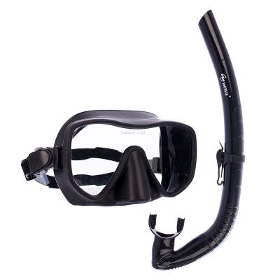 China Wide View Silicone Snorkeling Hot Selling Freediving Mask Snorkeling Dry Top Set for sale