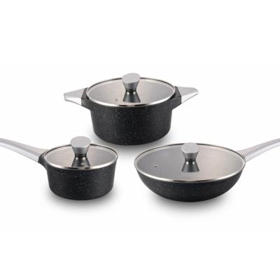 China Sustainable EURO STAR SERIES full induction bottom non stick cookware sets for sale