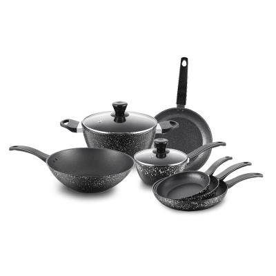 China Sustainable STARRY S SERIES forged enamel aluminum cookware set for sale