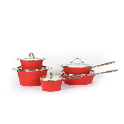 China SUSTAINABLE STAR SHINNING SERIES forged aluminum non-stick cookware set for sale