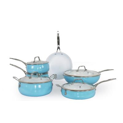 China Sustainable BIG GIRL pressed aluminum non-stick cookware set for sale