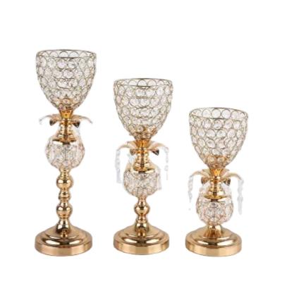 China European Home Decorative Gold Candlestick Bridge Wedding Centerpieces Candelabras For Vase Wedding Decoration Centerpieces for sale