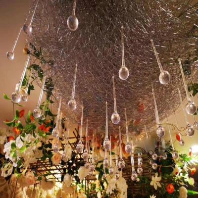 China Durable Wedding Acrylic Air Pendant Ceiling Charm Crystal Hotel Ceiling Decoration Water Drops for sale