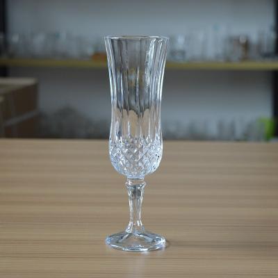 China / Tall Retro Diamond Engraved Champagne Glass Mug for sale