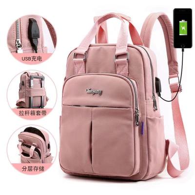 China 2021 New Design B913-4 Anti-theft Children Usb Charging Women Bags Large Capacity Travel Computer Fashion School Bag Package Pink Girl for sale