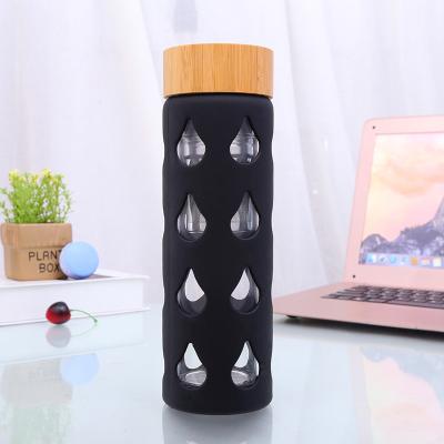 China Double Deck 420ml Beverage Bottle Borosilicate Glass Support Sustainable High Sporty Style Durable Custom Anti-skidding Quality Guarantee for sale