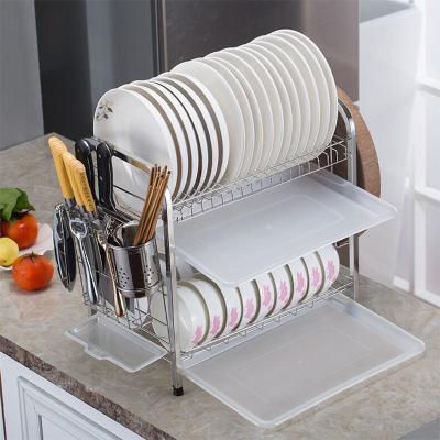 China Viable Dish Storage Shelf Drainer Drying Rack Kitchen Organizer Dish Dish Rack Stainless Steel for sale