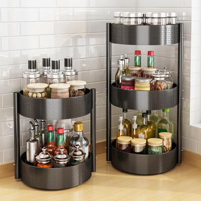 China Hot Sale Viable 360 ​​Degree Spice Rack Rotating Tray Kitchen Spice Rack Storage Holder Rotating Flavoring Bottle Rack for sale