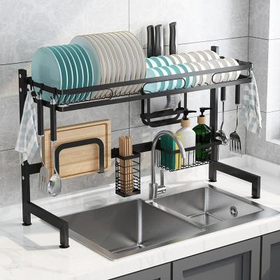 China 85cm Workable Dish Rack Kitchen Organizer Dish Drying Rack Over The Kitchen Sink Countertop Dish Storage Racks And Racks for sale