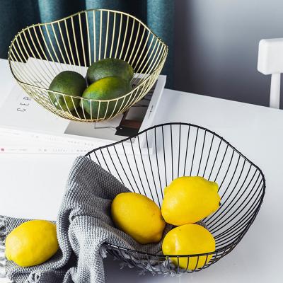 China Viable Modern Decorative Iron Wire Home Metal Metal Fruit Storage Vegetable Basket for sale