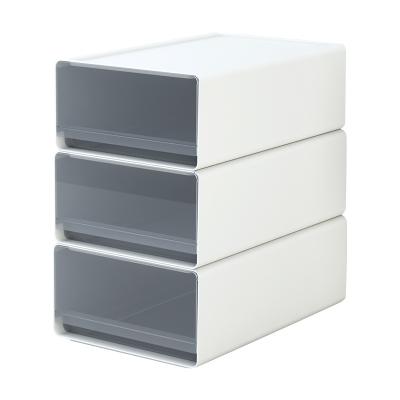 China Hot Sale Viable Transparent Desktop Drawers Cosmetics Plastic Storage Box Organizer for sale