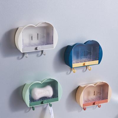 China High Quality Viable Free Punching Plastic Drain Wall Bathroom Soap Holder Shower Soap Storage Box for sale