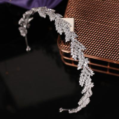 China Brass+Zircon Echsio Crown and Tiaras Vintage Headbands Women Wedding Hair Accessories Fashion Party Hair Jewelry CZ BC6304 Corona Princesa for sale