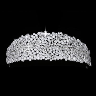 China Hair Wedding Brass Paint Estilo Europeo Fashion Crystal Cubic Zirconia Tiaras Headpiece And Crown Part BC5369 Accesorios Para El for sale