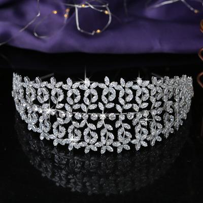 China Wedding Hair Comb Brass Flower Shapes Design Women Wedding Hair Accessories Party High Quality Zircon BC5166 Coron Tiaras And Crowns for sale