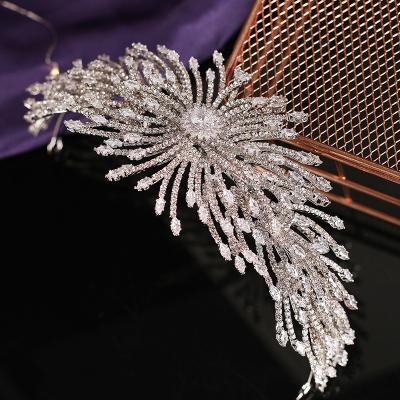 China Classic Cubic Copper Brass Women BC6466 Corona Princesa Tiara Hair Accessories New Fashion Design Bridal Zircon Wedding Head Band for sale