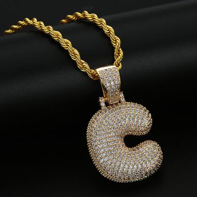 China Echsio HipHop Jewelry Copper Gold Plated Necklace Fashion 26 Letter Pendant Necklace For Men New Design Jewelry XL785 for sale