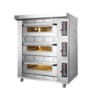 China China Manufacturer Style Custom Modern Bread Bakery Machine Pizza 3 Deck Electric Deck Oven with Steam for sale