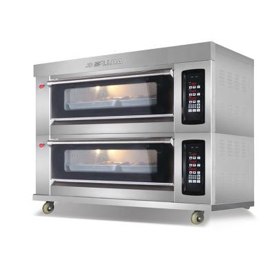 China Custom Bread Bakery Machine OEM ODM Factory Commercial 2 Deck 4 Tray Bread Pizza Gas Deck Oven for sale