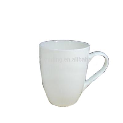 China Simple white ceramic coffee mugs stocked for printing for sale