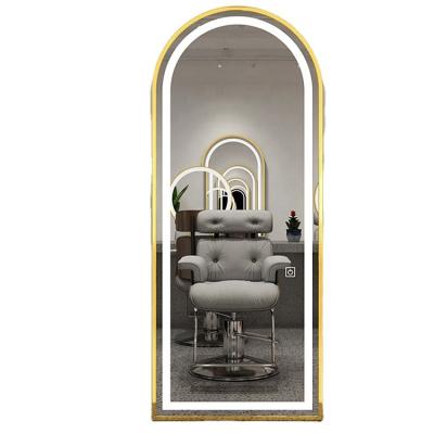 China Minimalist LED Makeup Salon Metal Framed Decorative Large Wall Mirror for sale