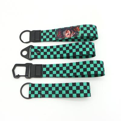 China For Different Souvenir Promotional Phone Giveaway Gifts Keyholder Short Lanyard PU Leather Custom Wrist Strap Polyester Sublimation Keychains Keychains With Carabiner for sale