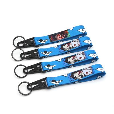 China For Key Chain Gift Gifts Zinc Eagle Mouth Carabiner Designer Animated Character Polyester Sublimation Promotional Wristband With Woven Label for sale