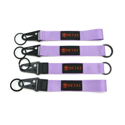 China For Gifts Promotional Gift For Souvenirs Gifts Wristband Black Purple Carabiner Material PU Leather For Boys Girls Women Girls Custom Keychain for sale