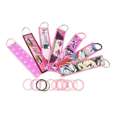 China Promotioanal Gifts / Give Away Promotional Gifts Customized Logo Embroidery Car Woven Keychain Personalized With Colorful Keychain Accessories for sale