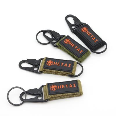 China Promotioanal Gifts/Give Away Customized Beautiful Silicone 2D 3D PVC Logo Acrylic Rubber Buckle Tactical Sports Carabiner Sewn Hawkbill Promotional Key Chain for sale