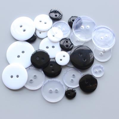 China Dry Cleaning Round Sew Roll Shape 2 Holes Clear Plastic Clear Plastic Transparent Shirt Button 2 Holes for sale