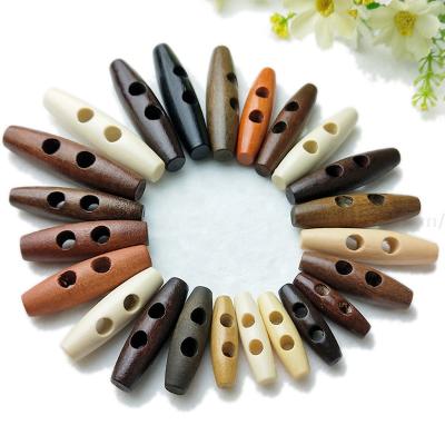 China Custom Coffee Dry Cleaning Large Brown Sewing Olive Horn Wooden Coat Wood Toggle Button for Garment for sale