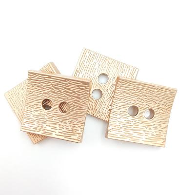 China Viable Unique Style 2 Holes Metal Square Button Coat Shirt Dress Alloy Garment Buttons for sale