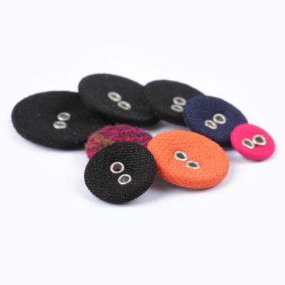 China Dry Cleaning Apparel Retailers Canvas Cover 2 Holes Eyelets Covered Buttons For Clothes for sale