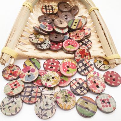 China Dry Cleaning With Quality Guarantee Log Buttons Natural Coconut 2 Hole Color Mixing Wooden Button for sale