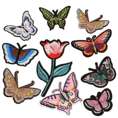 China direct embroidery patches professional custom factory price 3D apparel butterfly diy patches for sale