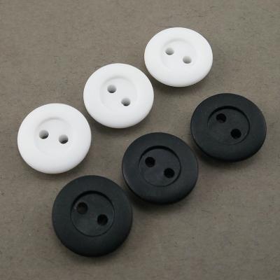 China Customized rubber dry cleaning sale button 2 holes around logo engaved rubber button for clothes for sale